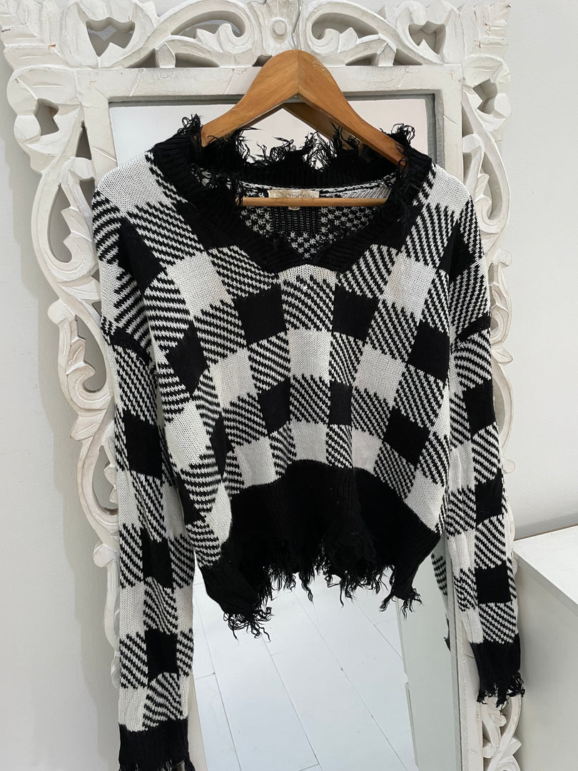 Plaid Sweater-Bust 44