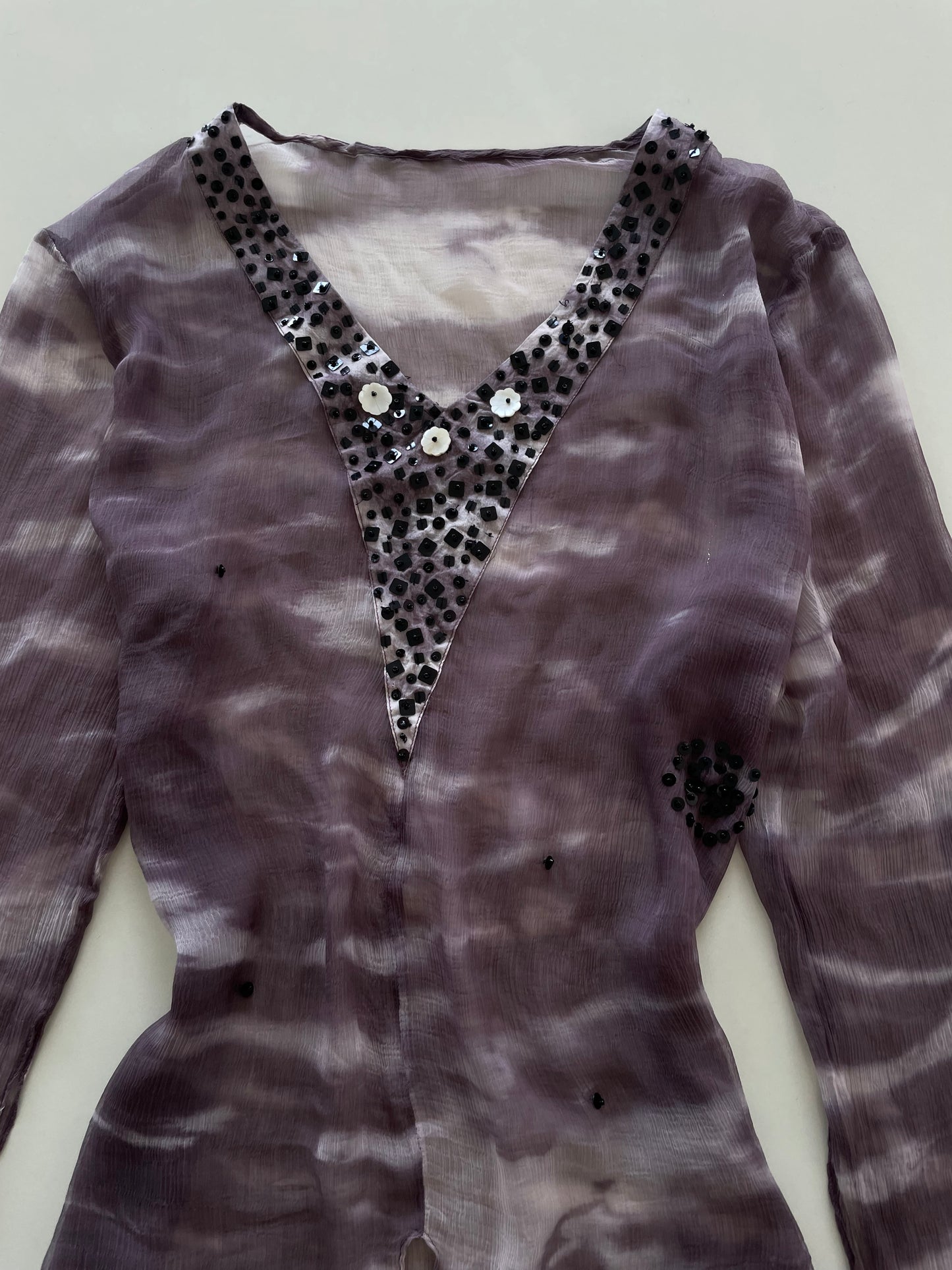 100% Viscose Sheer Vintage Top-Bust 42