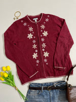 Load image into Gallery viewer, Croft&amp;Barrow Embroidered Zipper Christmas Sweater - Bust 42 to 44
