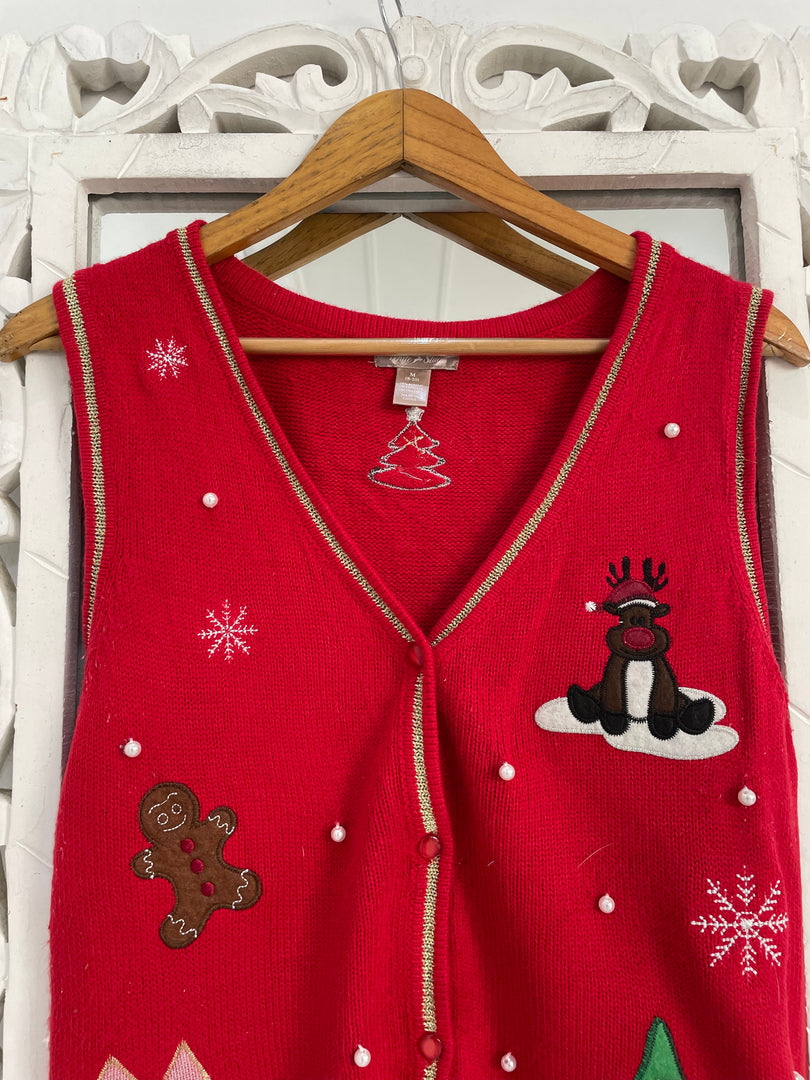 White Stag Christmas Sweater Vest-Bust 36