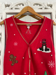 White Stag Christmas Sweater Vest-Bust 36