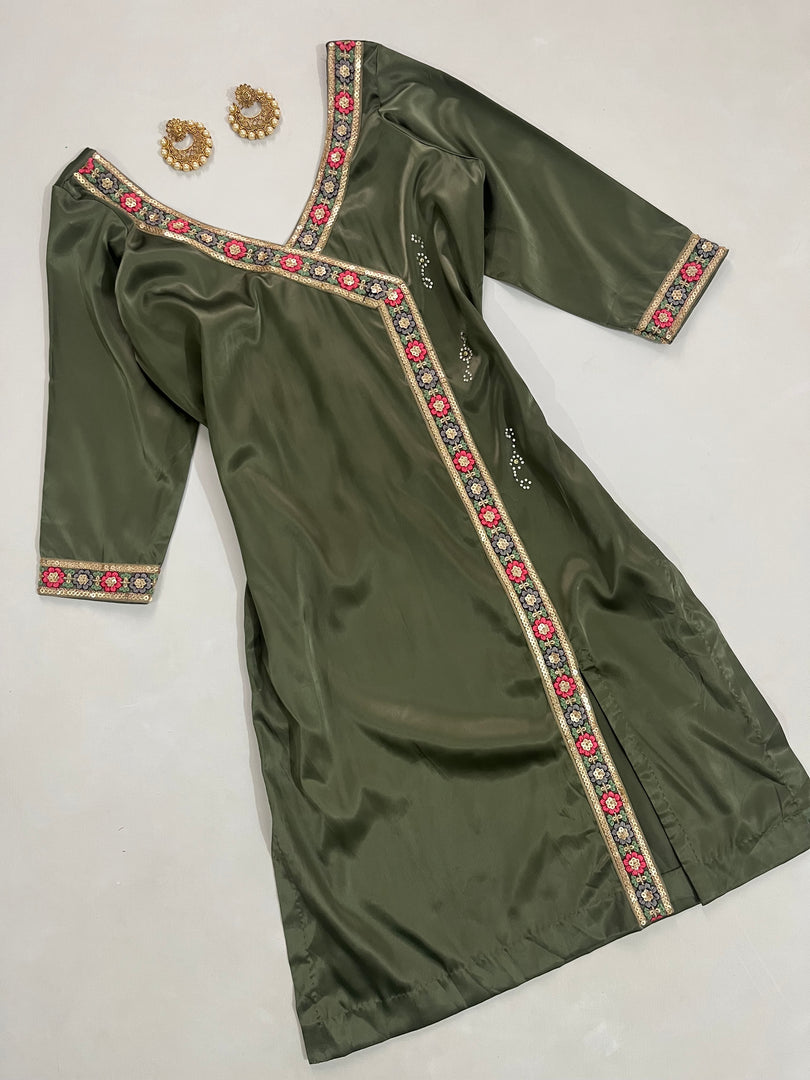 Lacework Satin Kurta-Bust 38