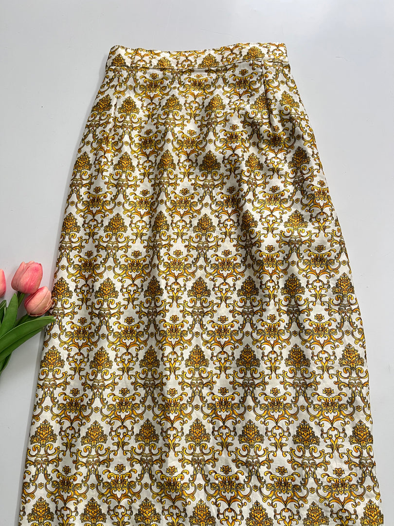 PRINTED YELLOW SKIRT - WAIST 34 TO 38