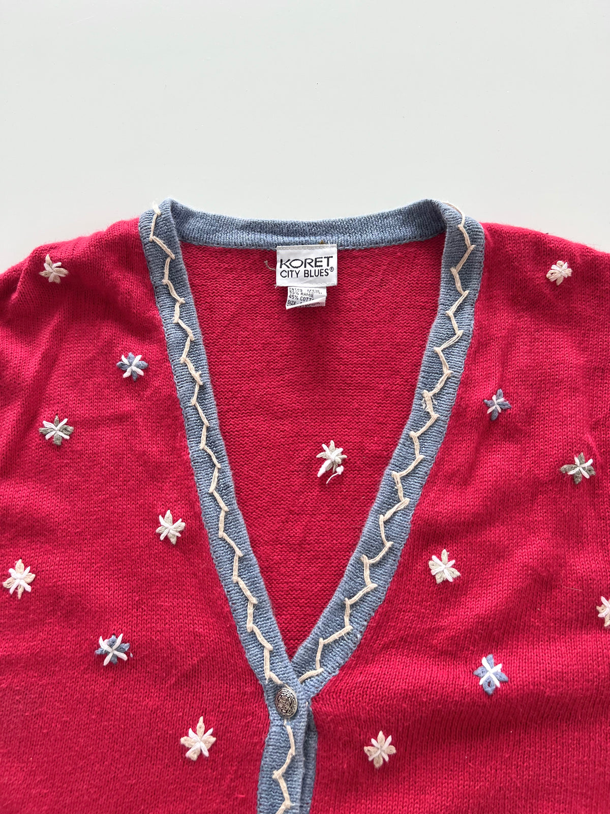 Koret City Blues Embroidered Vest Sweater-Bust 46