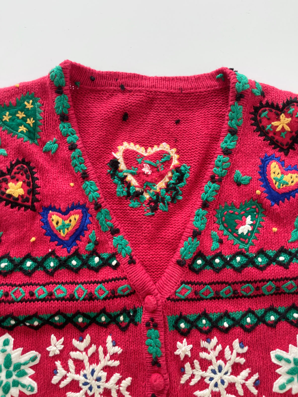 Embroidered Christmas Vest Sweater-Bust 40