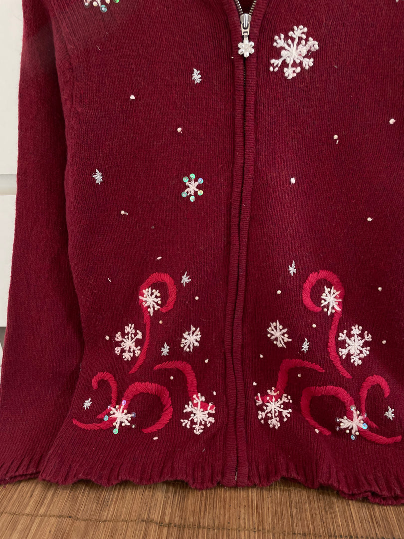 Embroidered Christmas Sweater-Bust 38
