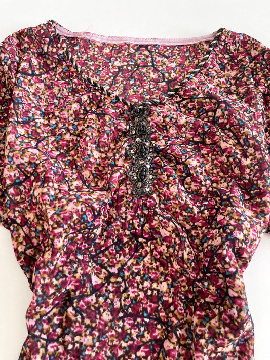 Vintage Embroidered Sheer Top-Bust 40