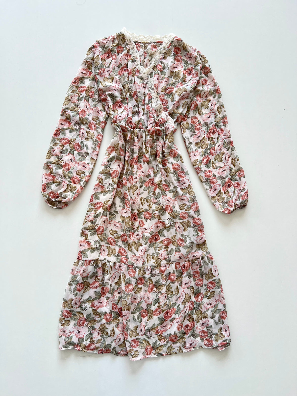 Floral Vintage Lace Dress-Bust 42