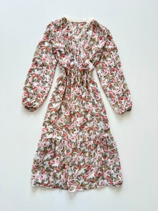 Floral Vintage Lace Dress-Bust 42