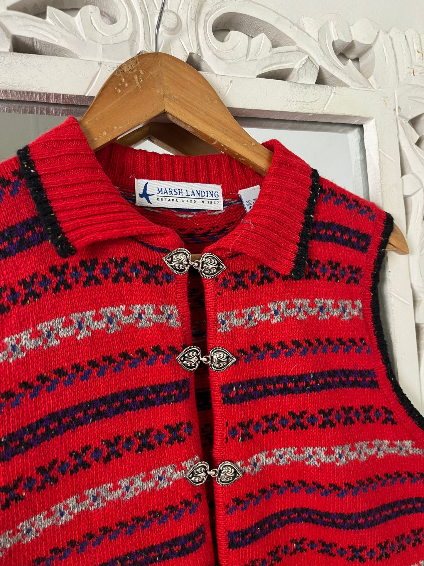 Vintage Embroidered Sweater Vest-Bust 38