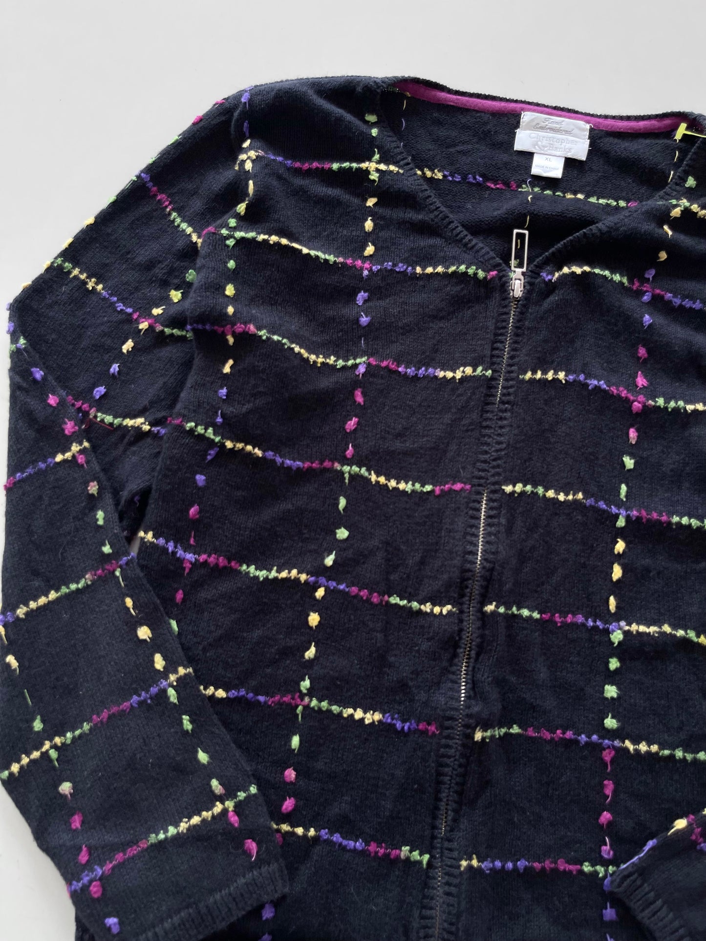 Christopher & Banks Embroidered Vintage Zipper-Bust 44