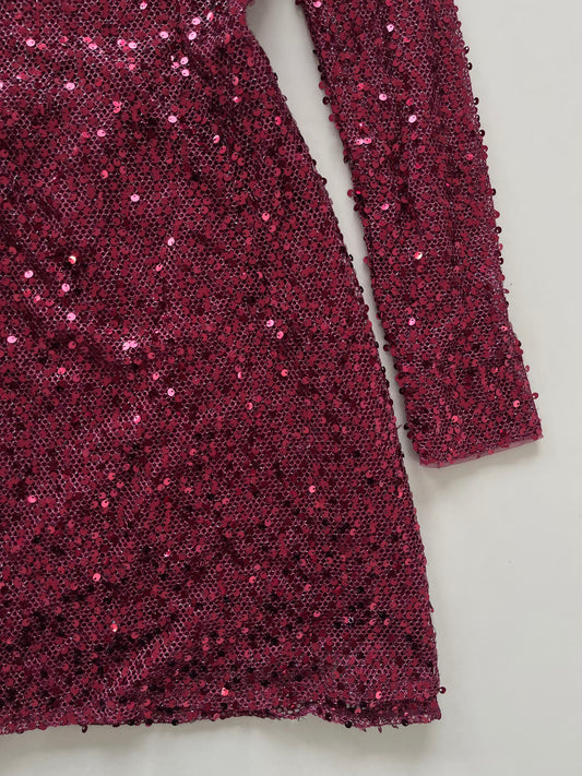 Wine Sequin Dress-Bust 38 to 40
