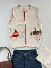 Christopher & Banks Embroidered Sweater Vest-Bust 38