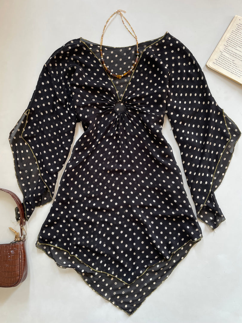 Sheer Asymmetric Y2K Dress-Bust 38