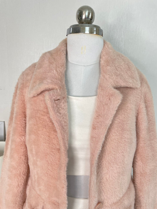 TEA ROSE PINK FUR COAT - BUST 32