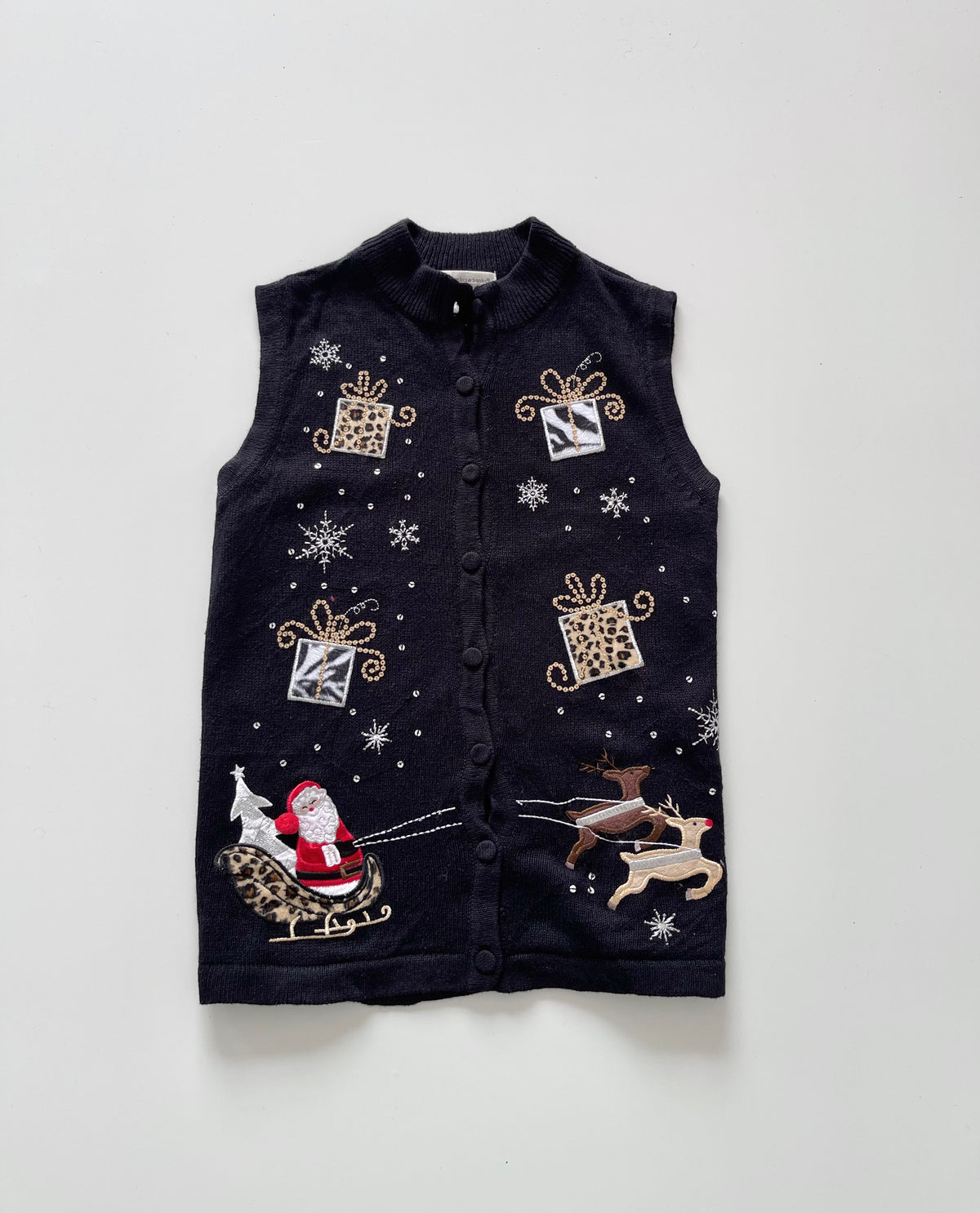 Christopher&Banks Embroidered Christmas Vest Sweater-Bust 40