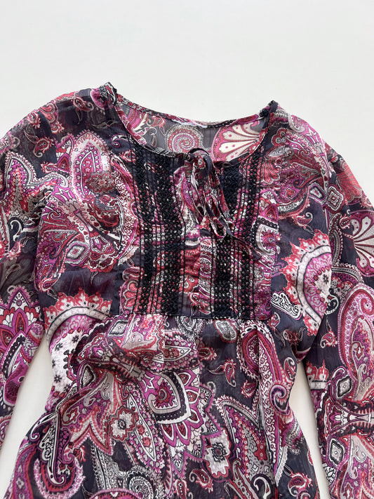 Paisley Sheer Top-Bust 40