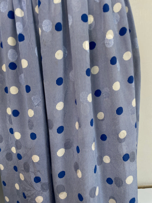 POLKA DOT BLUE STRIPED SKIRT WAIST - 28
