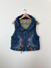 Embroidered Denim Vest-Bust 38
