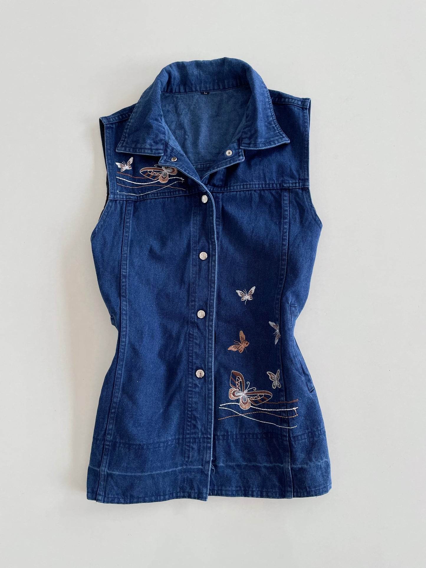 Embroidered Denim Top-Bust 38