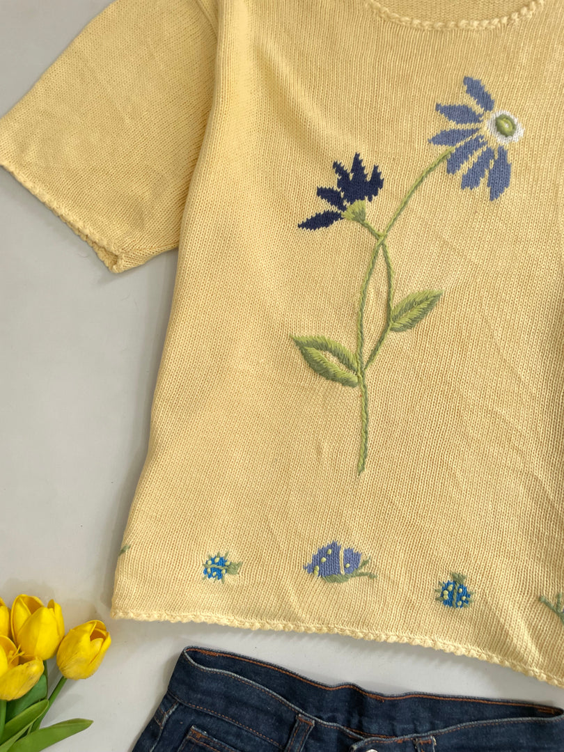 Vintage Embroidered Sweater Vest-Bust 42