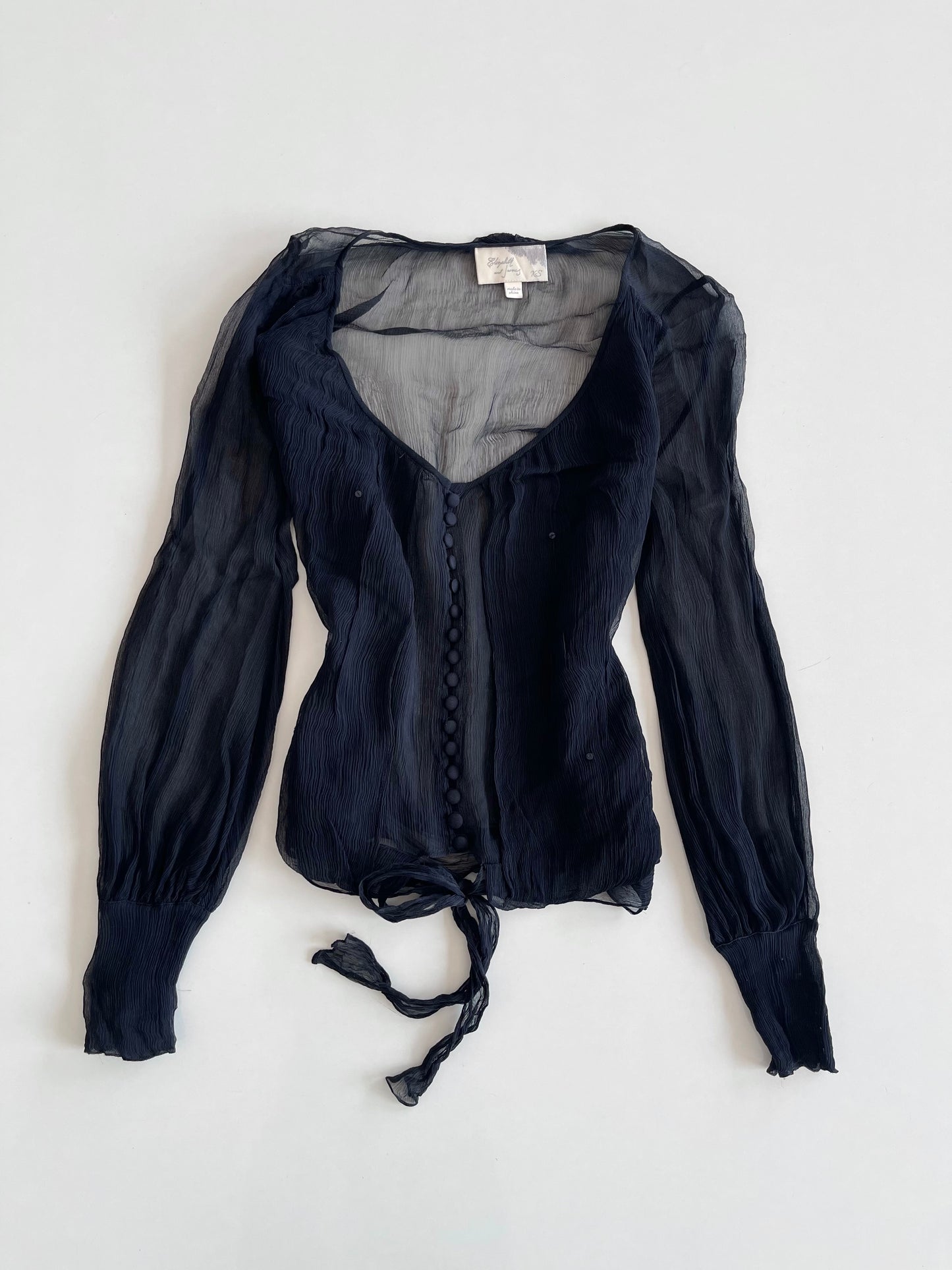 Elizabeth and James 100% Silk Sheer Top-Bust 38