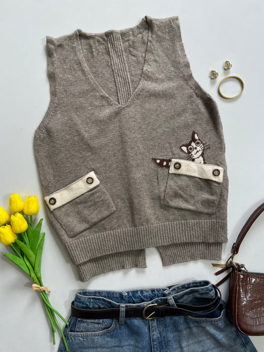 Soft Sweater Vest- Bust 34 to 36