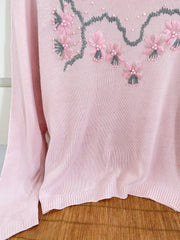 Adrian Delafield Embroidered Vintage Sweater-Bust