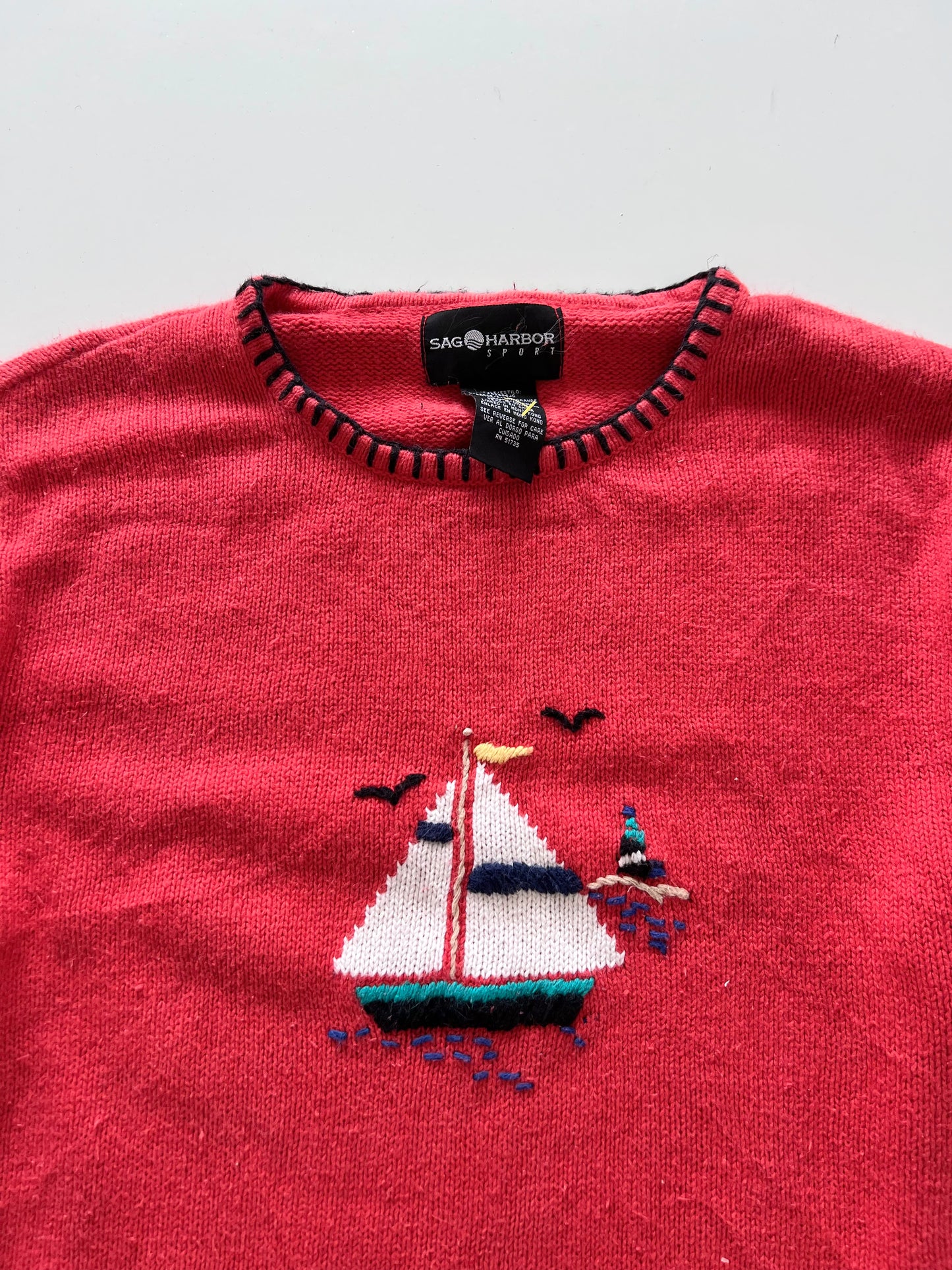 Sag Harbor Embroidered Sweater-Bust 52