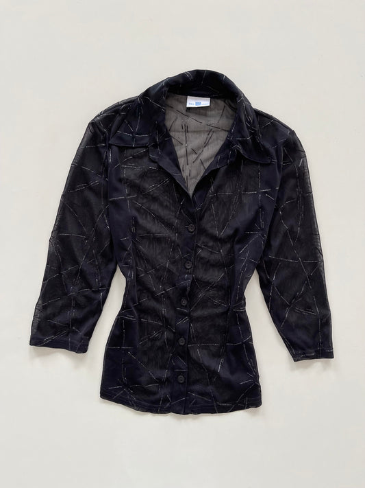 New Look Sheer Shimmer Shirt-Bust 36