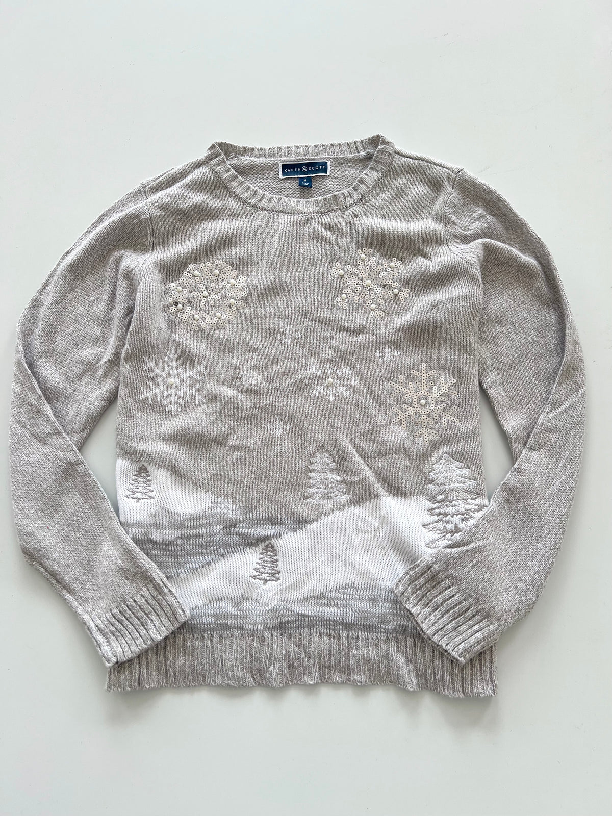 Karen Scott Embroidered Christmas Sweater-Bust 40