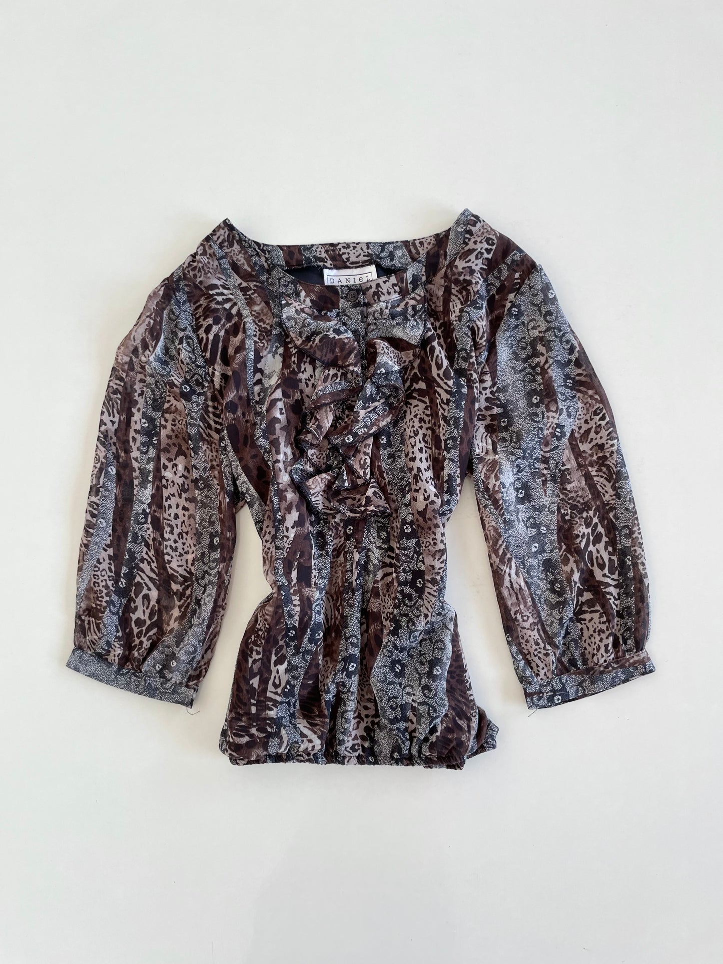 Daniel Laurent Vintage Ruffle Top-Bust 42