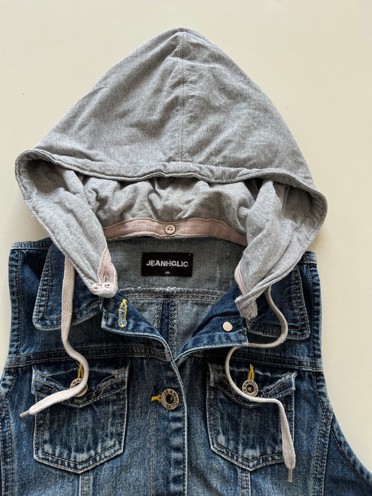 Jeanholic Hooded Denim Vest-Bust 34
