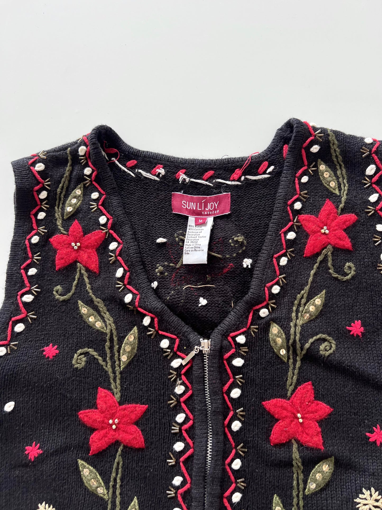 Sun Li Joy Embroidered Sweater-Bust 44