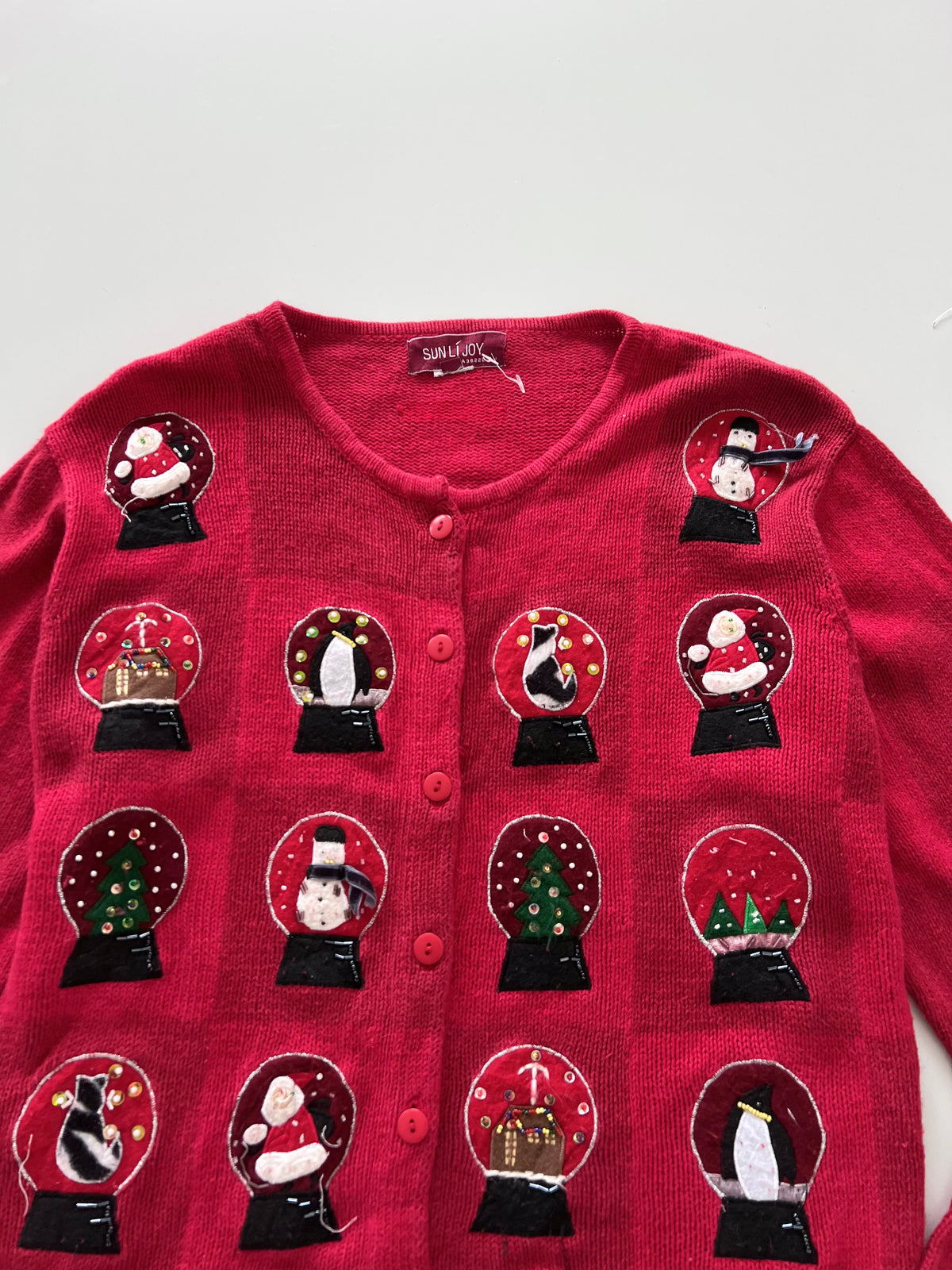 Sunli Joy Embroidered Christmas Cardigan Sweater-Bust 50