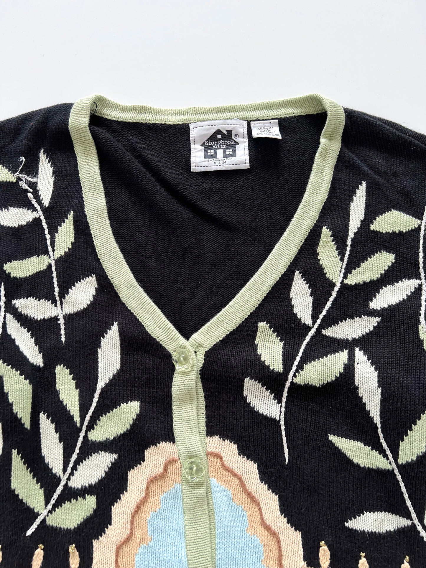 RARE Storybook Knits Embroidered Sweater-Bust 52