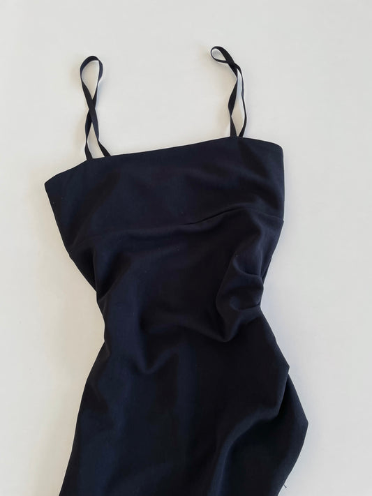 Striped Black Dress-Bust 30 to 32