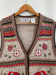 Embroidered Christmas Sweater-Bust 40