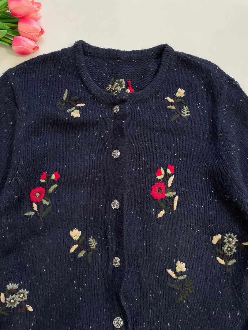 Vintage Embroidered Soft Cardigan - Bust 40 to 44