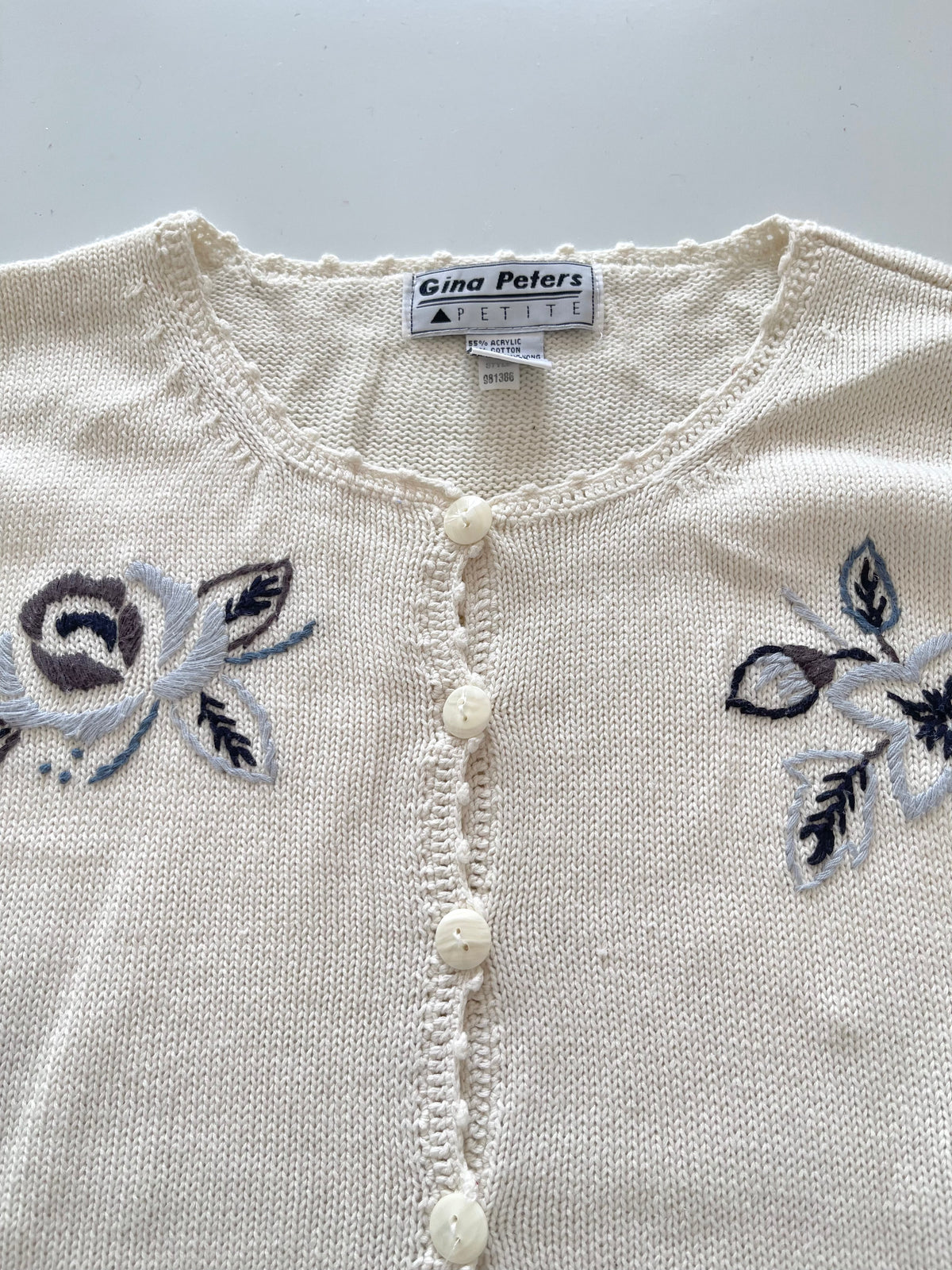 Gina Peters Embroidered Cardigan Sweater-Bust 42