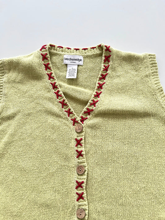 Brecknridge Embroidered Vest Sweater-Bust 50
