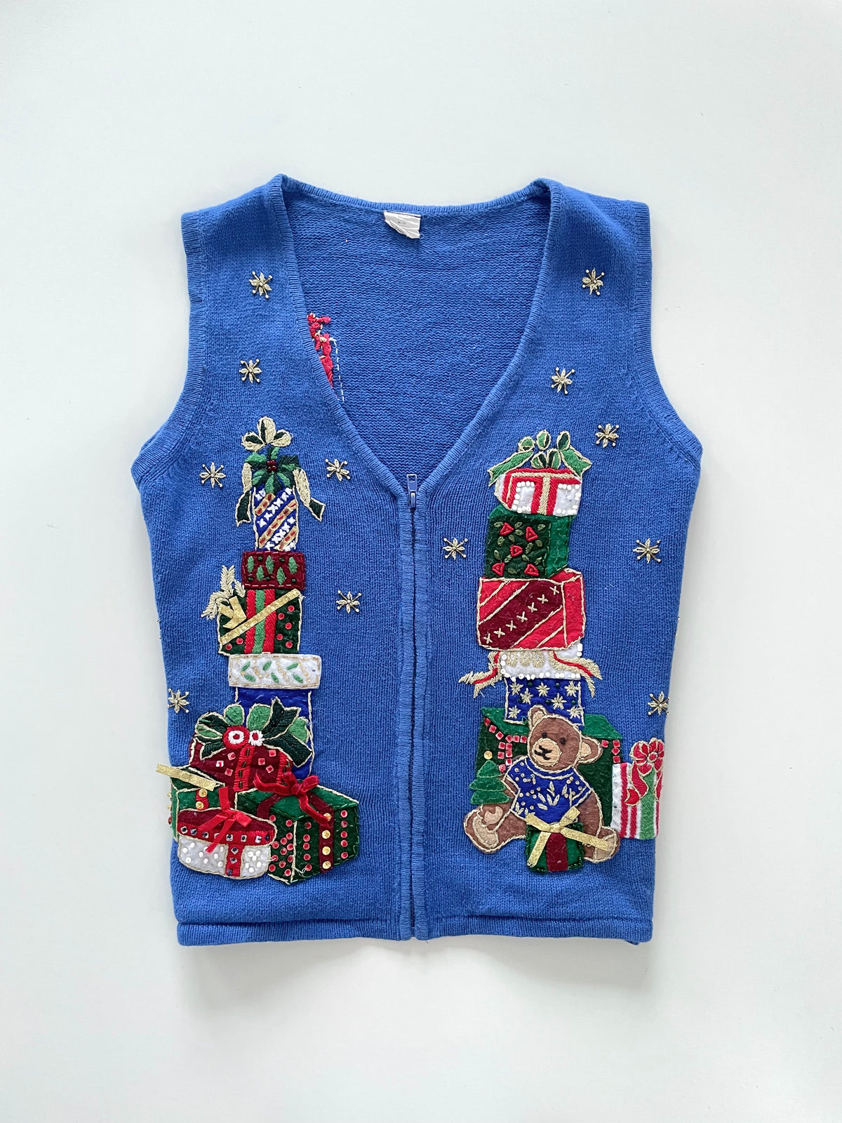 Christmas Embroidered Vest Sweater-Bust 46