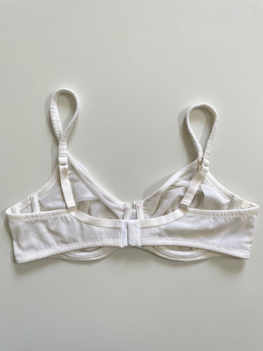 WHITE SUPER SOFT MESH BRALETTE - BUST 30 to 34