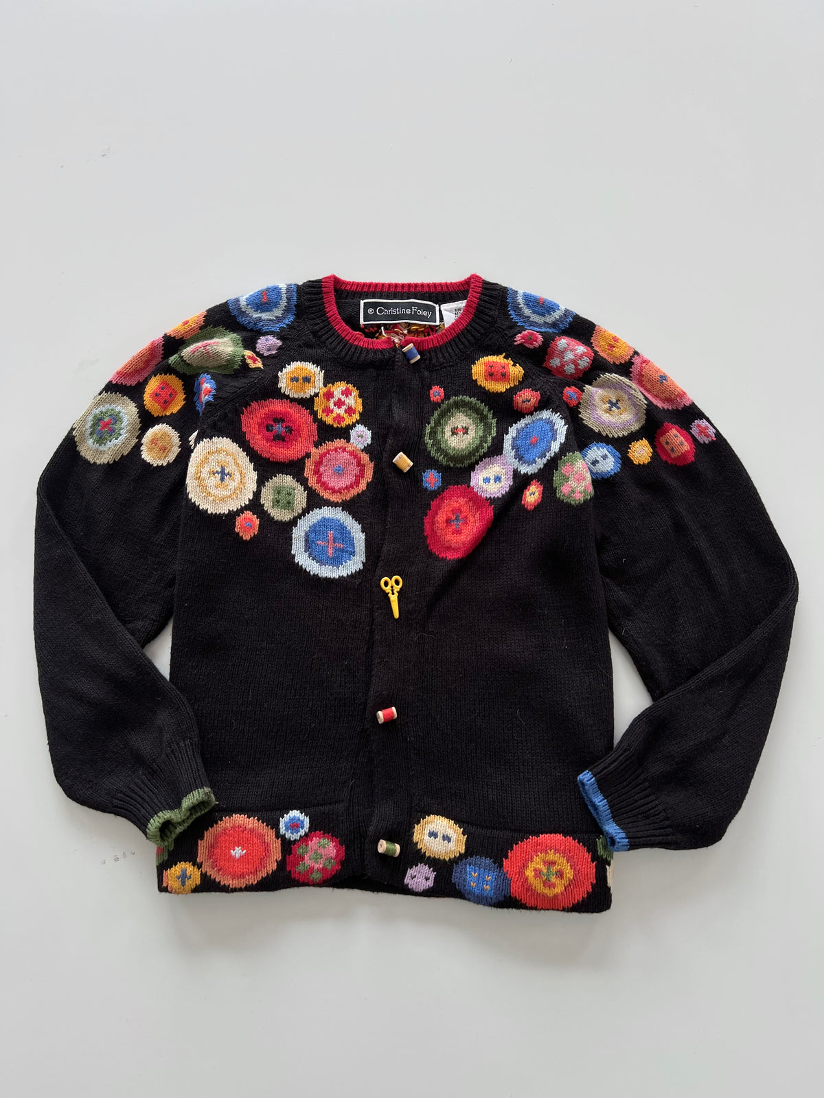 RARE Christine Foley Embroidered Sweater-Bust 36