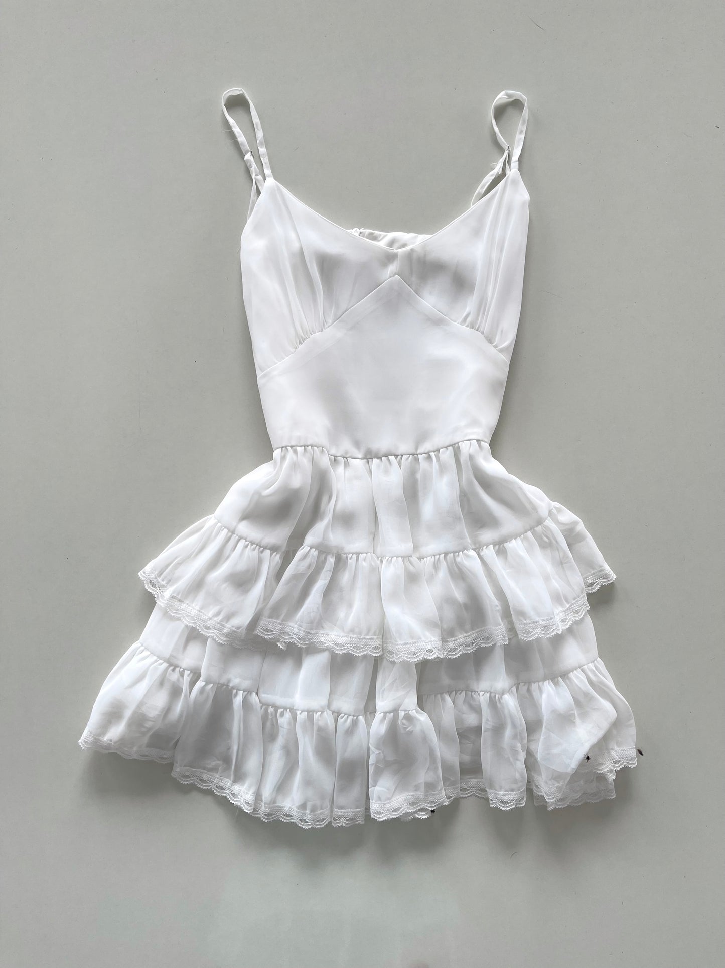 Angel Ruffle & Lace Slip Dress-Bust 36