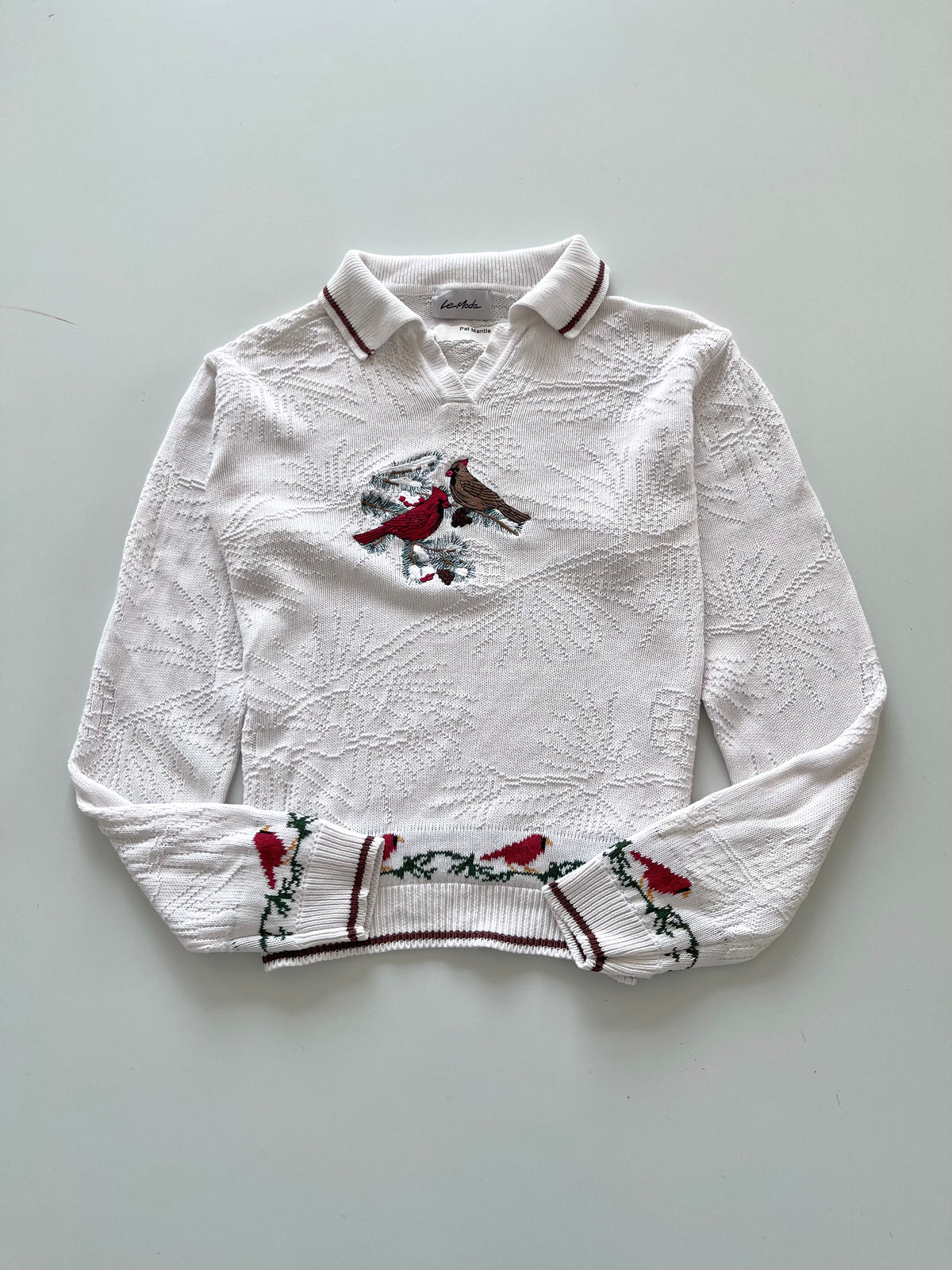 Le Mode Pat Mantle Embroidered Sweater-Bust 44