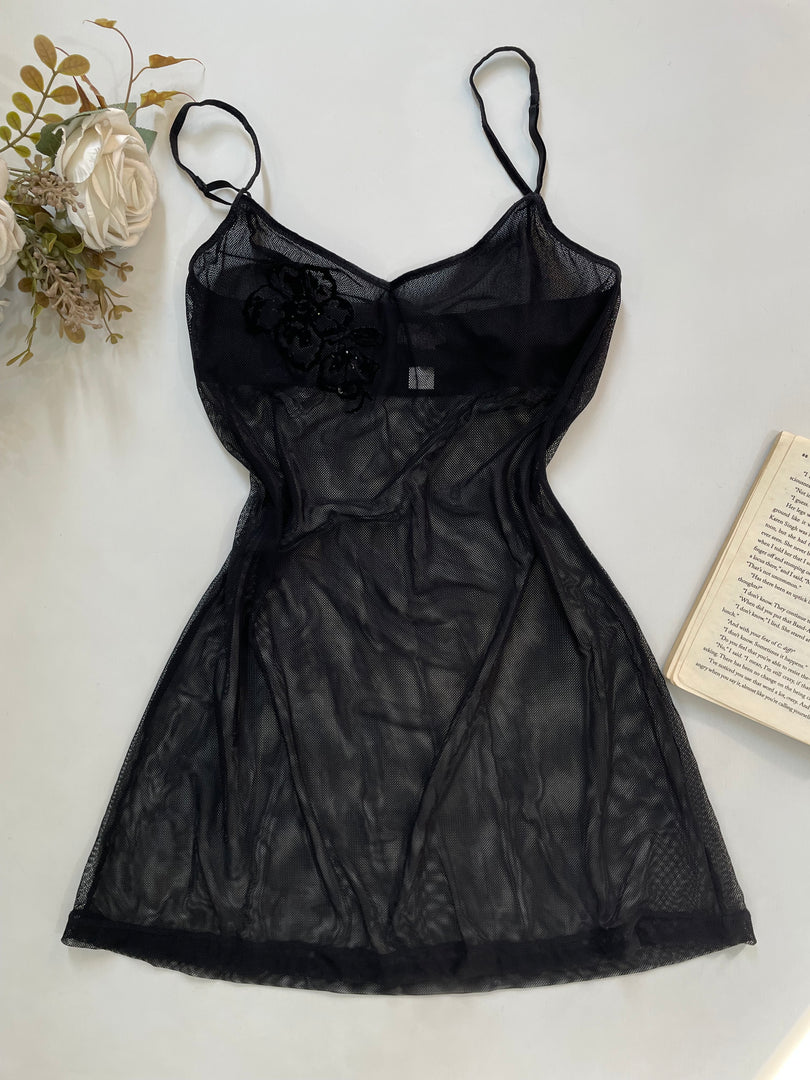 Silk & Satin Lingerie Lace Sheer Dress -Bust 28 to 30