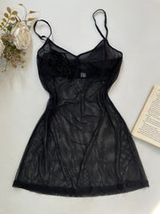 Silk & Satin Lingerie Lace Sheer Dress -Bust 28 to 30
