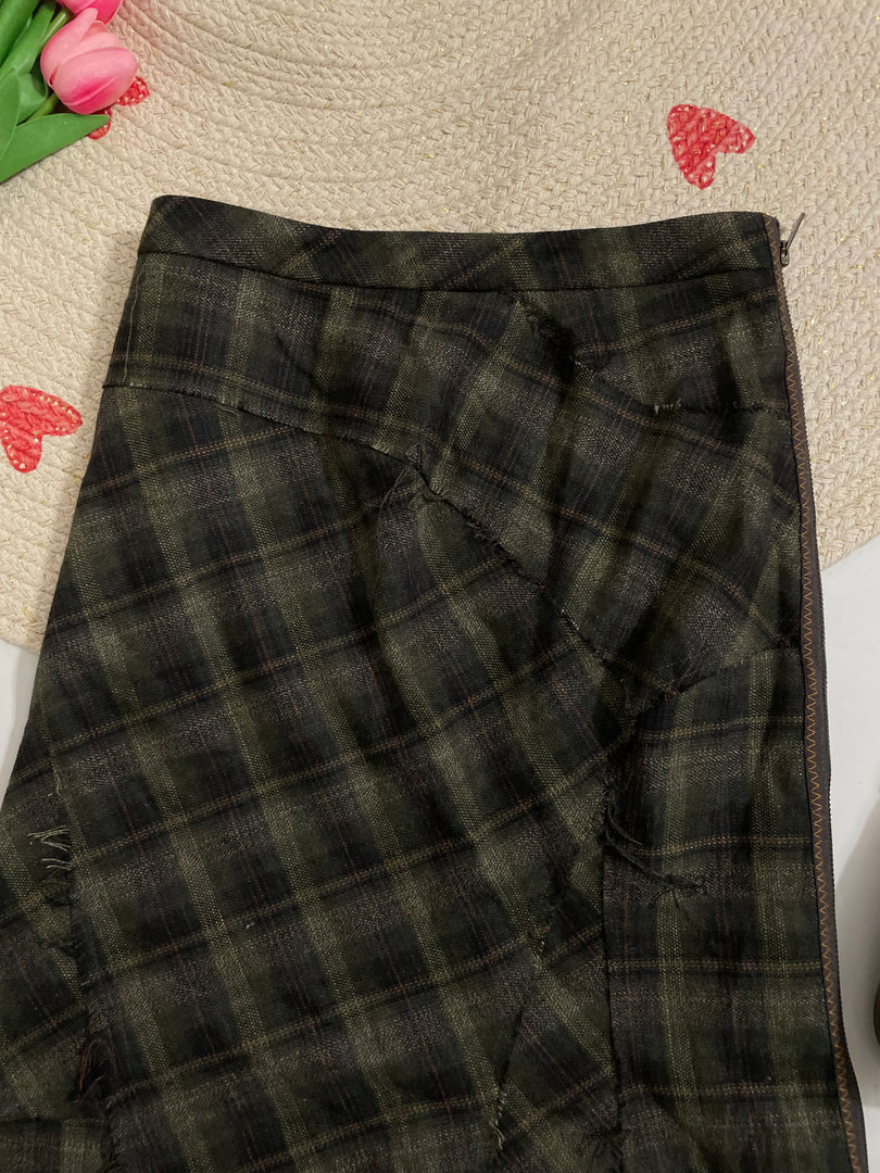 Bcbg Maxazria Plaid Skirt - Waist 28