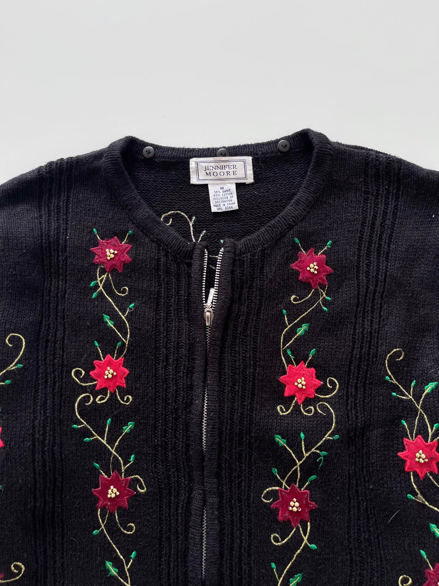 Jennifer Moore Embroidered Vintage Zipper-Bust 46